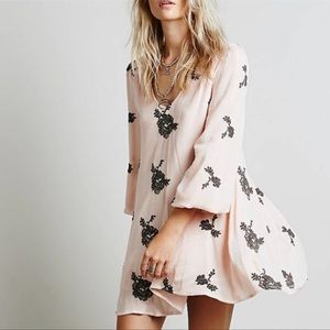 Free People Emma Austin Embroidered Tunic Swing Dress